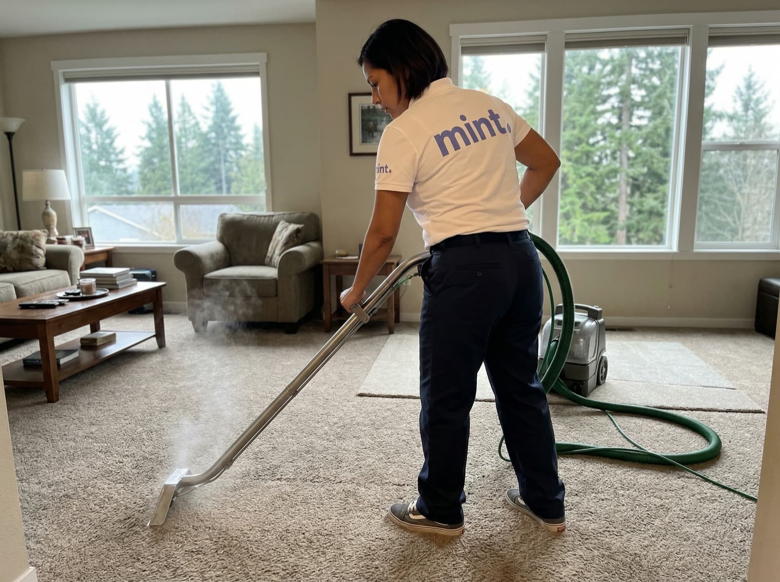 Professional carpet cleaning in a North Vancouver home