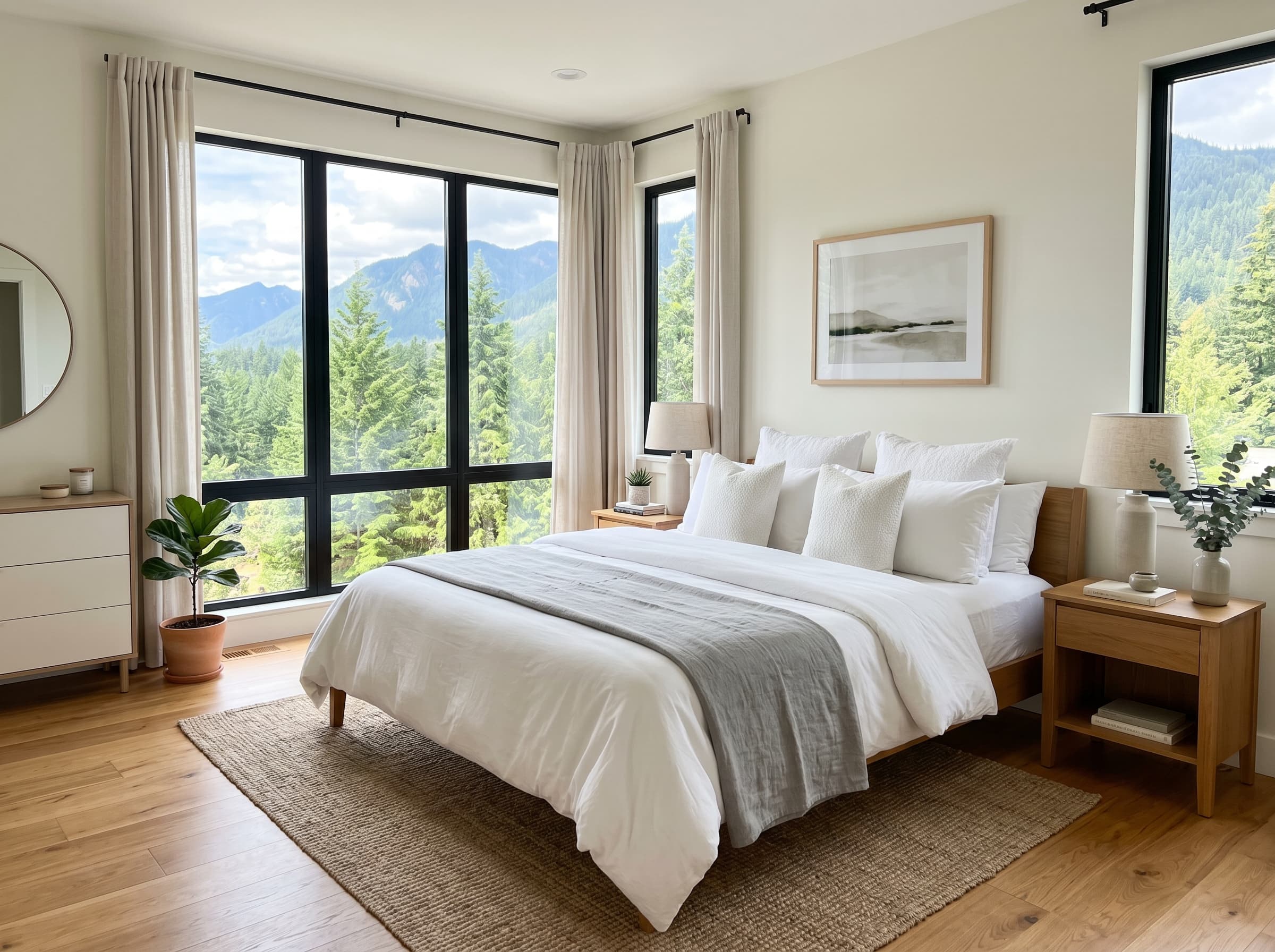 Spotlessly cleaned master bedroom in a North Vancouver home
